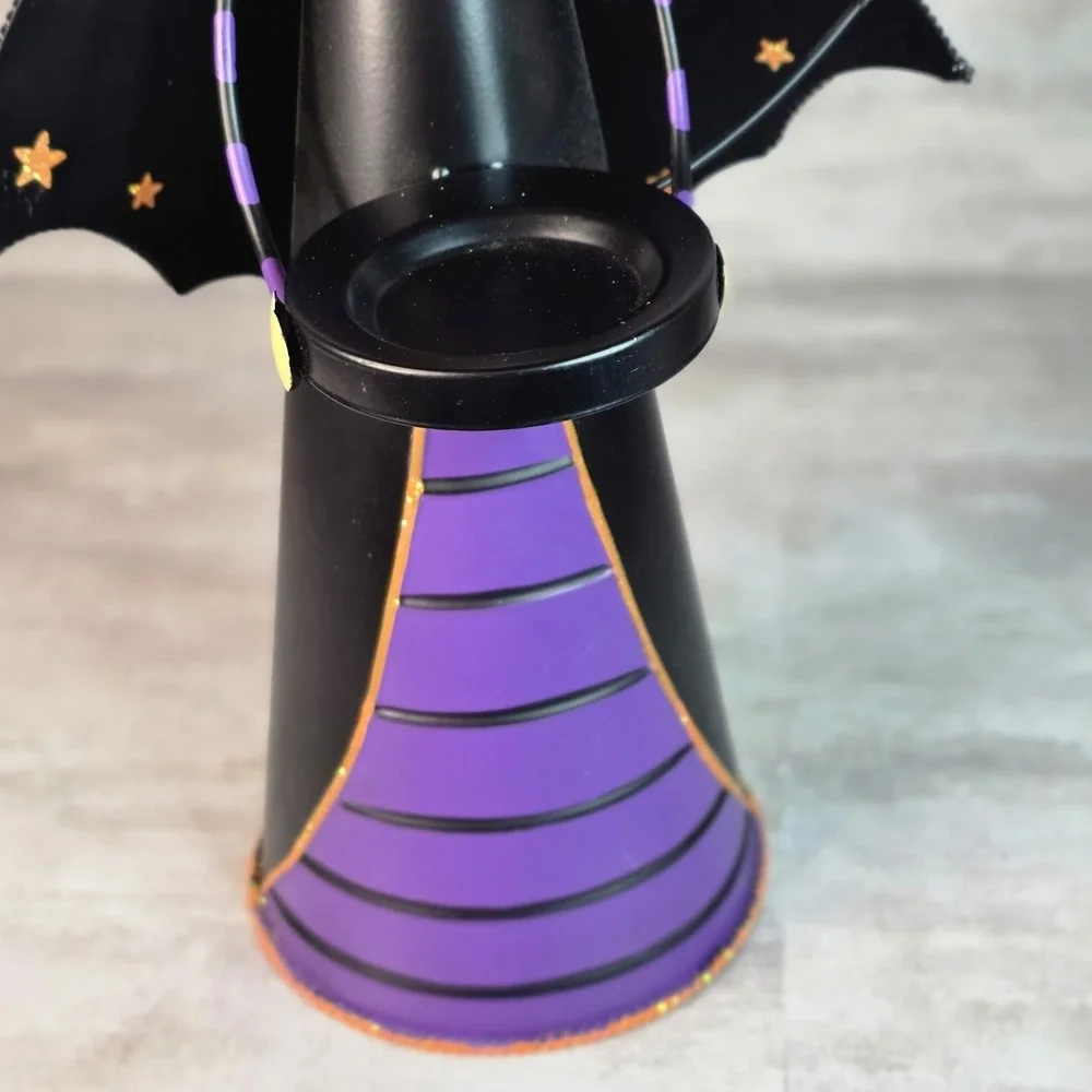 PartyLite Abracadabra Witch & Dracula Batcula Vampire Bats Candle Holder SET - Picture 3 of 16
